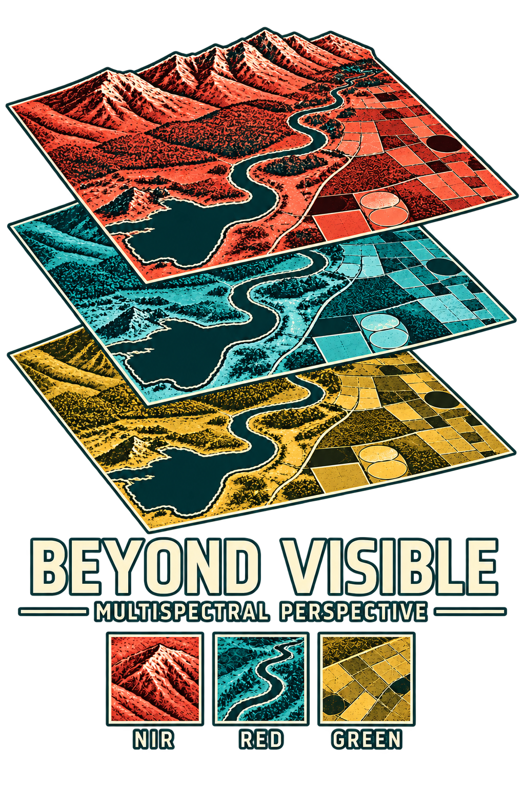 Beyond Visible — Women's Multispectral T-Shirt — original artwork preview; garment mockups pending.