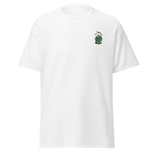 GNSS Fieldwork white T-shirt — compact left chest graphic